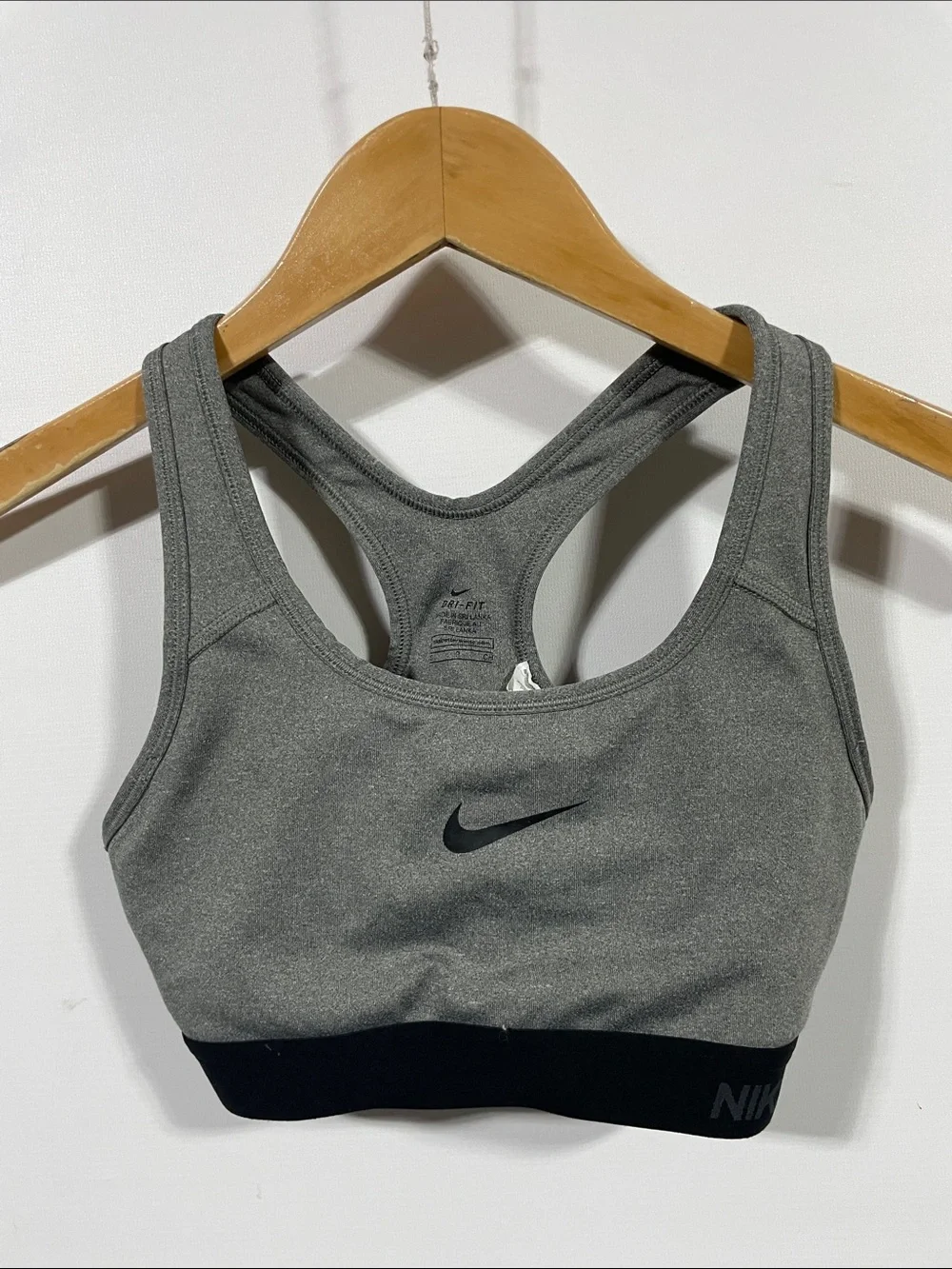 Nike Gray & Black Racerback Sports Bra